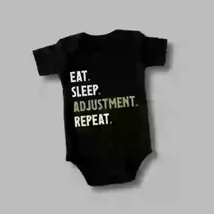 Eat Sleep – Black (6-12 Months)